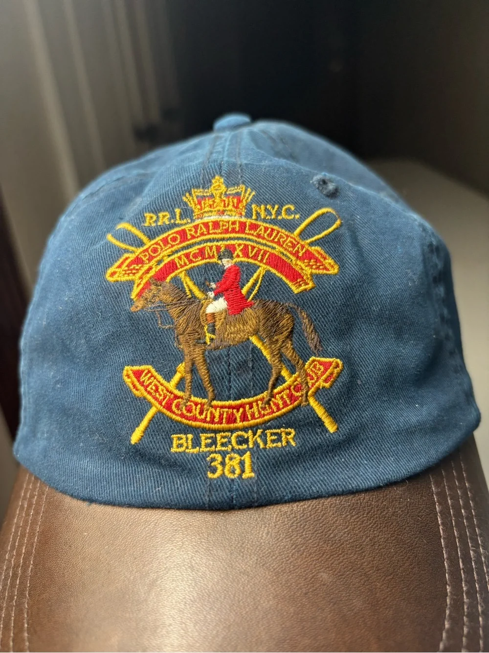 RRL Polo Ralph Lauren Rare vintage rl cords leather bill cap